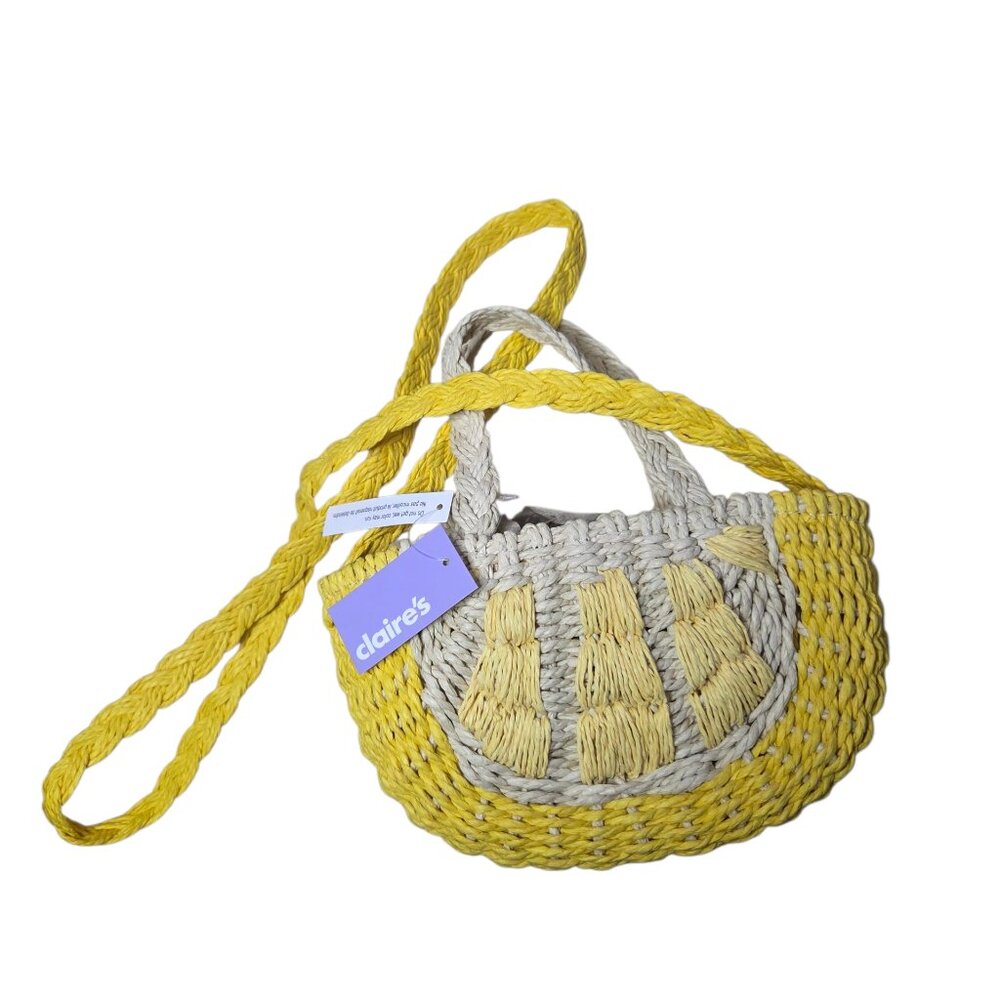 Lemon Woven Crossbody Bag